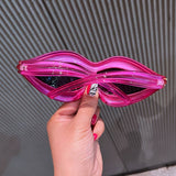 ONEPIECE SPECIALSHAPED MOUTH PEARL LINE SUNGLASSES_CWASG0763