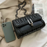 PLEATED CHAIN BAG ONE SHOULDER CROSSBODY BAG_CUAB0164