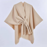 SIMPLE SOLID COLOR OBLIQUE STRAP CAPE SHAWL_CWASC0947
