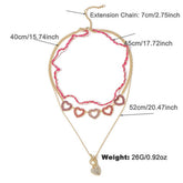 NEW LOVE PEACH STACKING NECKLACE SET FOR WOMEN_CWAJE2919