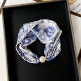 SILKY PRINT SCARF NECKLACE PEARL MAGNETIC CLASP_CWASC0820