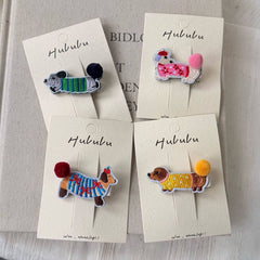 Cute Cartoon Dachshund Hair Clip Girls_Cwaha07818
