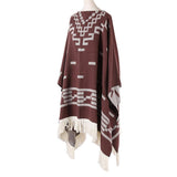 FRINGED PULLOVER CAPE CLOAK WARM KNITTED SHAWL_CWASC2265