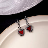 SWEET AND COOL DARK RED HEART EARRINGS_CWAJE1854