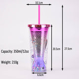 DOUBLE LAYER GRADIENT MERMAID TAIL WATER CUP_CWMM0985