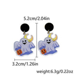 FUNNY HORROR SKULL GHOST EARRINGS_CWAJE2424