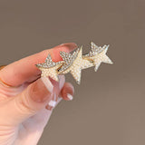 STARFISH FIVE POINTED STAR PEARL DUCKBILL HAIRPIN_CWAHA4660