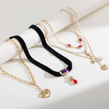 Womens Diamond Pearl Heart Pendant Necklace