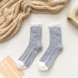 NON SHEDDING THICK SOLID COLOR MID TUBE SOCKS_CWMS0972