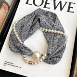 Pearl Magnetic Skinny Silk Neck Scarf_Cwasc03931