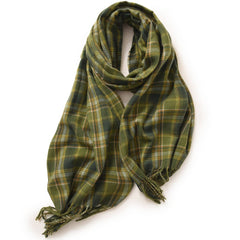 RED PLAID WINTER SCARF THICK WARM SHAWL WRAP_CWASC0175