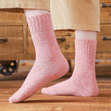 5 PAIRS PER PACK OF SOLID COLOR THICK WARM SOCKS_CWMS0695