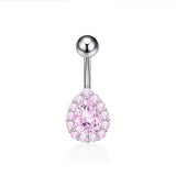 TEARDROP CZ BELLY RING COLORFUL STAINLESS STEEL_CWMM9309