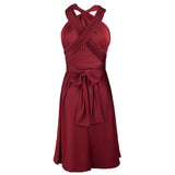 Solid Color Tie-Up Multi-Way Flowy Dress