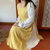 BAMBOO KNOTTED COTTON FULL BODY CAFE FLORAL APRON_CWMM5840