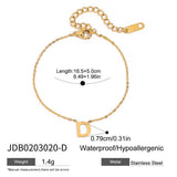 18K GOLD TITANIUM LETTER NECKLACE BRACELET SET_CWAJE4743