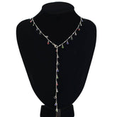 FASHIONABLE COLORFUL CRYSTAL Y SHAPED NECKLACE_CWMM3148