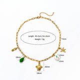OCEAN STYLE STEEL NECKLACE WITH TURTLE SEAHORSE_CWMM8849