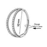 DOUBLE ZIRCON NOSE RING PIERCING JEWELRY_CWMM9540