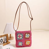 RETRO SQUARE HOLLOW FLOWER CROSSBODY STRAW BAG_CWAB1863