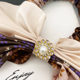 PEARL MOSAIC FLORAL CLOTH BOW HAIR TIE_CWAHA0518