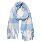 CHUNKY PLAID MOHAIR LOOK SCARF WITH FRINGES_CWASC0119