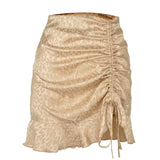JACQUARD SATIN SKIRT HIGH WAIST ZIPPER HIP SKIRT_CWBSS0403