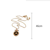 Vintage Round Oil Drop Rose Flower Necklace