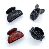 Vintage Glossy Two-Tone Croc Pu Hair Claw