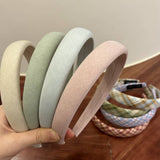 SMALL FRESH PLAID SOLID COLOR VERSATILE HEADBAND_CWAHA2857