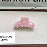 PINK BOW ACETATE CLAW CLIP CUTE ELEGANT STYLE_CWAHA5708