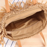 SEMICIRCLE TASSEL ONE SHOULDER BEACH STRAW BAG_CWAB2021