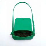 New Solid Color Soft Leather Pleated Shoulder Bag_Cwab3444
