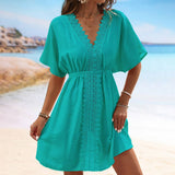 LACE PANEL BIKINI BEACH COVER UP_CWMM1237