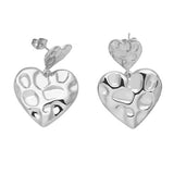 IRREGULAR GOLD PLATED HEART SHAPED PENDANT EARRING_CWAJE1027