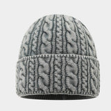 Unisex Cable Knit Beanie Winter Warm Hat_Cwah04763