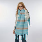 PURPLE STRIPE SCARF SOFT WARM WRAP FOR STUDENTS_CWASC2374