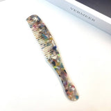 COLORFUL ACETATE FINE TOOTH COMB WITH HANDLE_CWMM6428