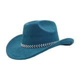 Western Ethnic Suede Cowboy Fedora Jazz Hat_Cwah04447