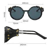 PUNK ROUND METAL SUNGLASSES WITH PU LEATHER_CWASG1152