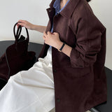 Vintage Suede Coat With Loose Lapels