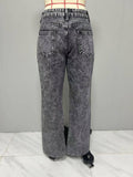 Stylish Retro Straight-Leg Baggy Denim Pants