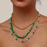 18K GOLD IRREGULAR NATURAL STONE NECKLACE_CWMM3635