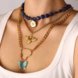 BOLD CUBAN CHAIN NECKLACE WITH ANGEL WINGS_CWMM8865