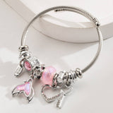 Trendy Stainless Steel Mermaid Tail Heart Bracelet_Cwmm8506