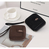 New Solid Leaf Decor Zipper Short Wallet_Cwab06258