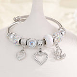 DIY HEART CHARM SILVER JINGLE BRACELET_CWMM8623