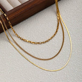 FASHIONABLE 18K GOLD PLATED THREE LAYER NECKLACE_CWMM3629