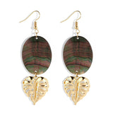 MINIMALIST NATURAL BLACK SHELL OVAL EARRINGS_CWMM4365