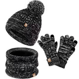 Three-Piece Set Of Pom-Pom Hat, Scarf And Gloves_Cwmm2779